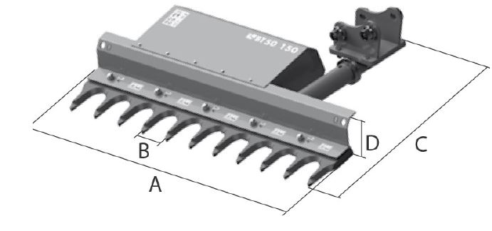 Barre tronconneuse BT minipelle 4-14T dimension