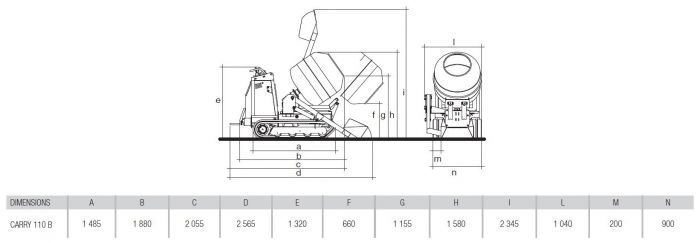 mini-transporteur-imer-carry-110B-betonniere-brouette-a-chenille-brouette-a-moteur-mini-dumper-specifications