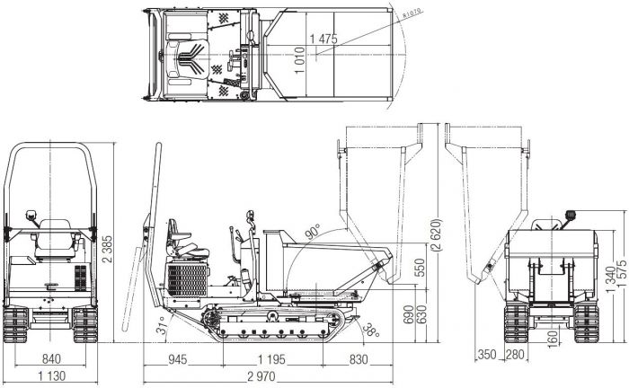 mini-transporteur-imer-cc-1600-ROPS-brouette-a-moteur-brouette-a-chenille-specification