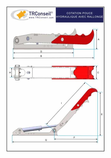 Pouce de manutention pour pelle hydraulique et mini-pelle de 1 t à 25  tonnes - Bréhand