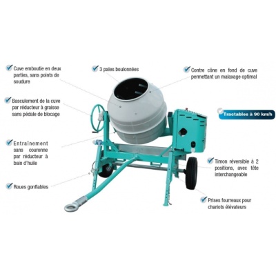 betonniere tractable imer s 350r diesel yanmar