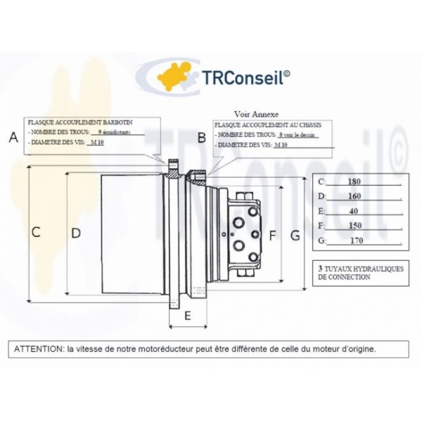 Moto reducteur de translation BOBCAT 322